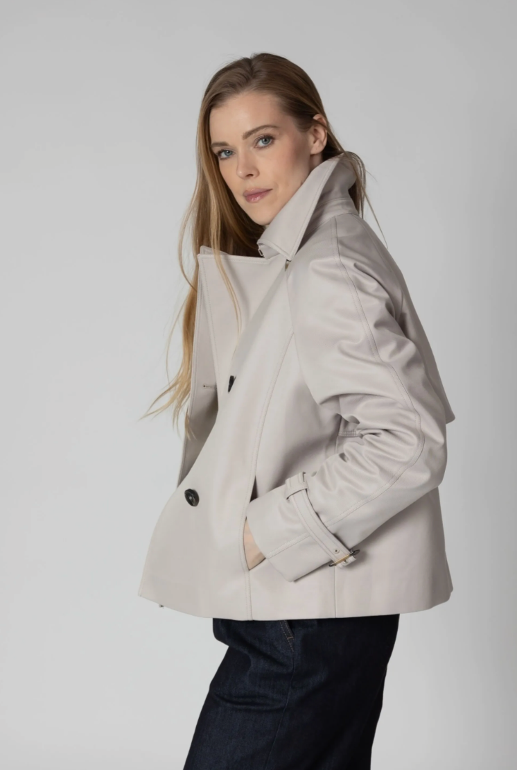 Ril's Kort Trenchcoat Creazzo Ljusbeige