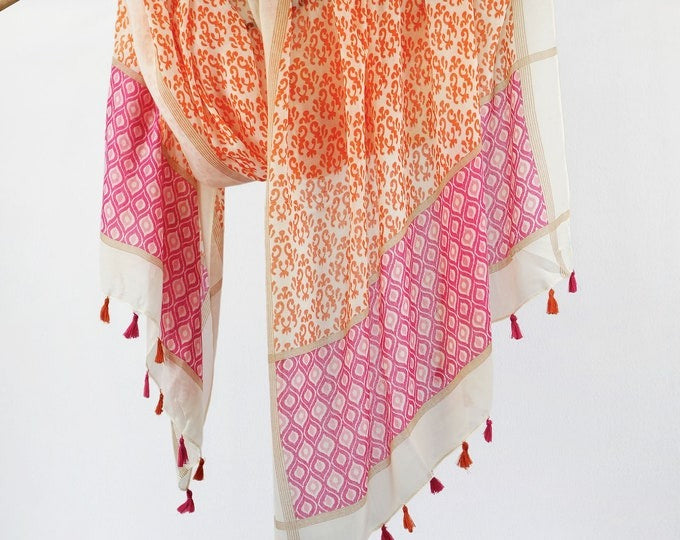 Smashed Lemon Scarf Yellow Fuchsia
