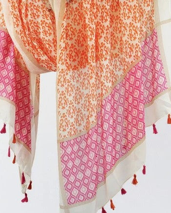 Smashed Lemon Scarf Yellow Fuchsia