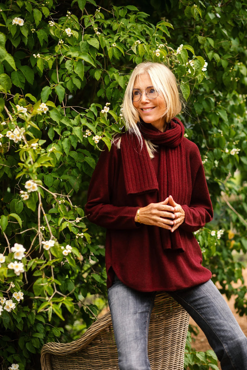 8Design Ribbad Halsduk Bordeaux