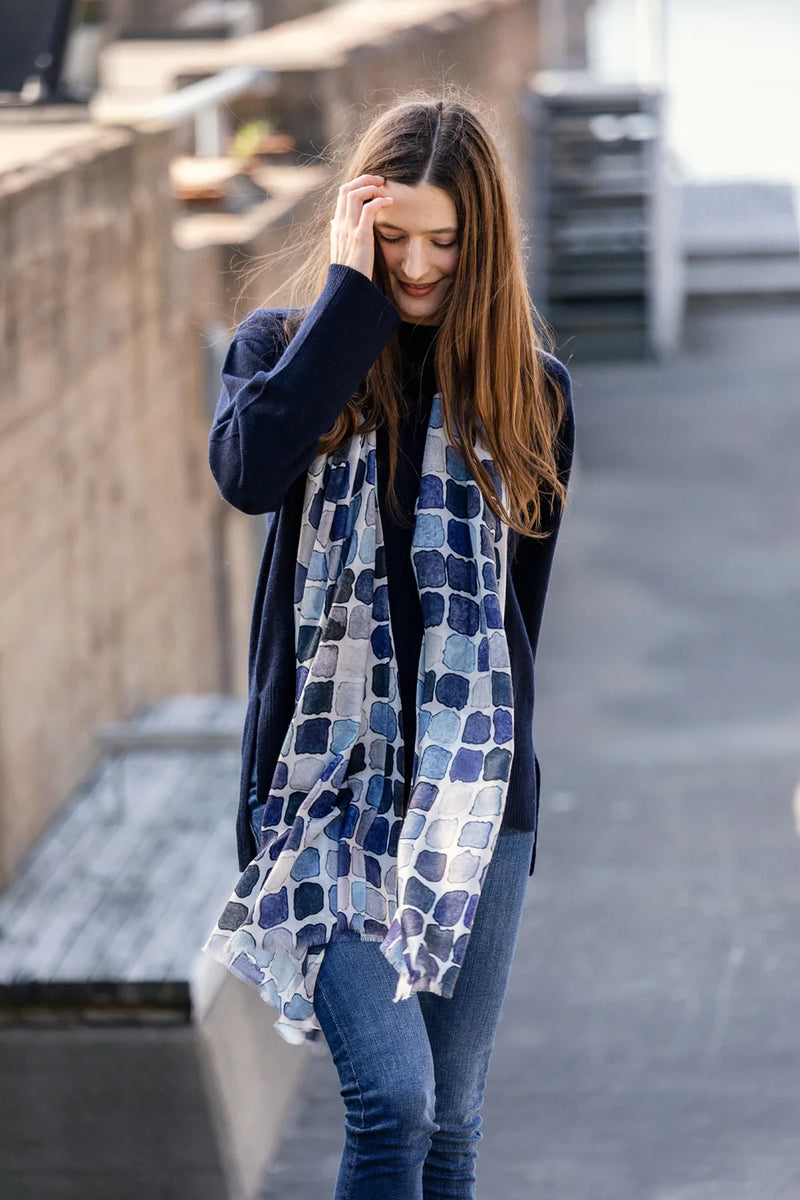 8Design Multifärger Kashmir Sjal Blue Mix