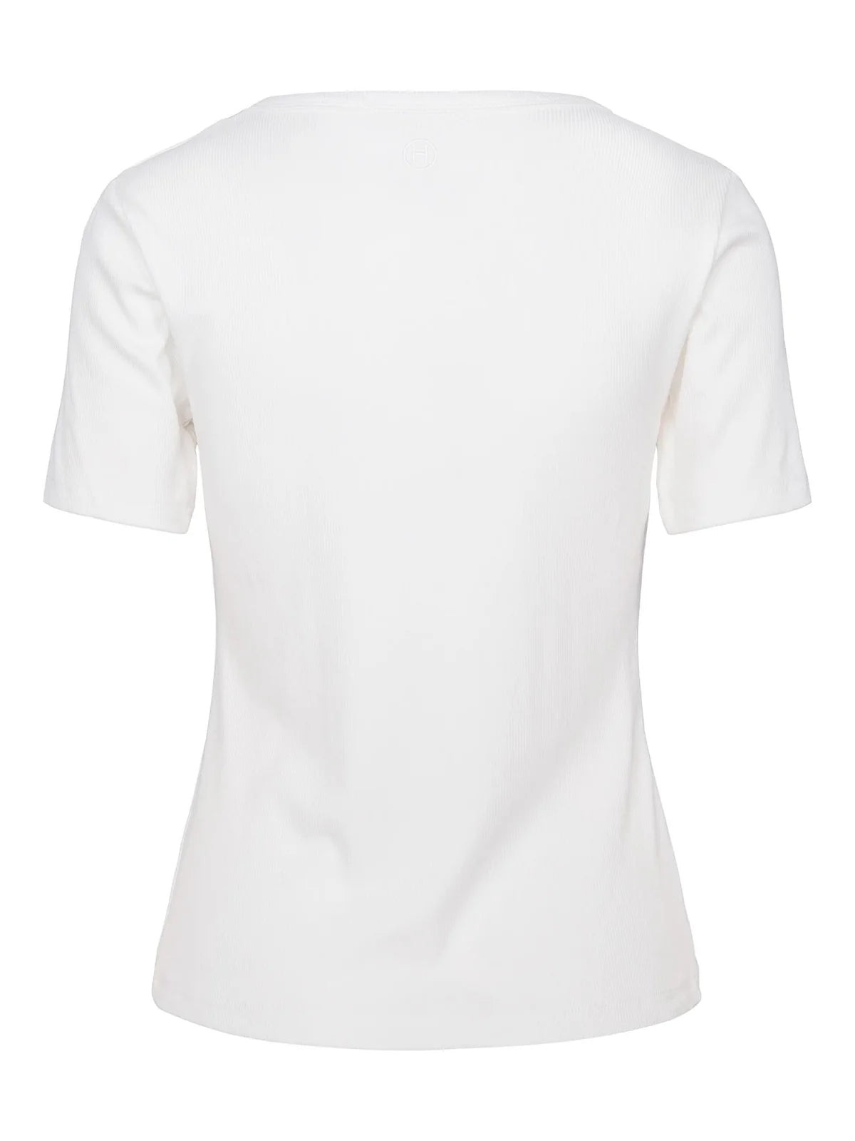 HAUST Ribbad Kortärmad Topp Vit