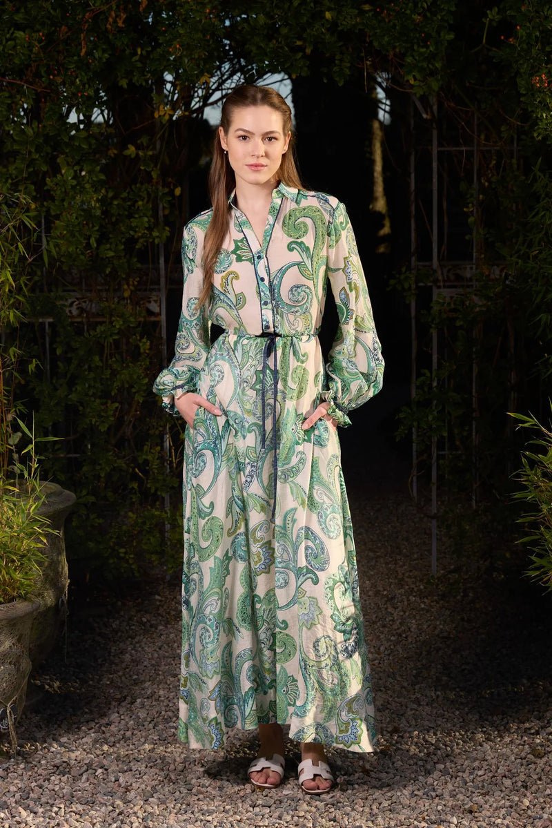 HAUST Paisleymönstrad Klänning Blå