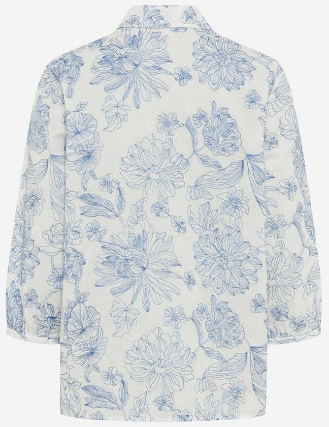 Brax Skjortblus i Ren Linne Vicki Blå