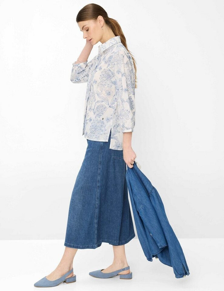 Brax Skjortblus i Ren Linne Vicki Blå