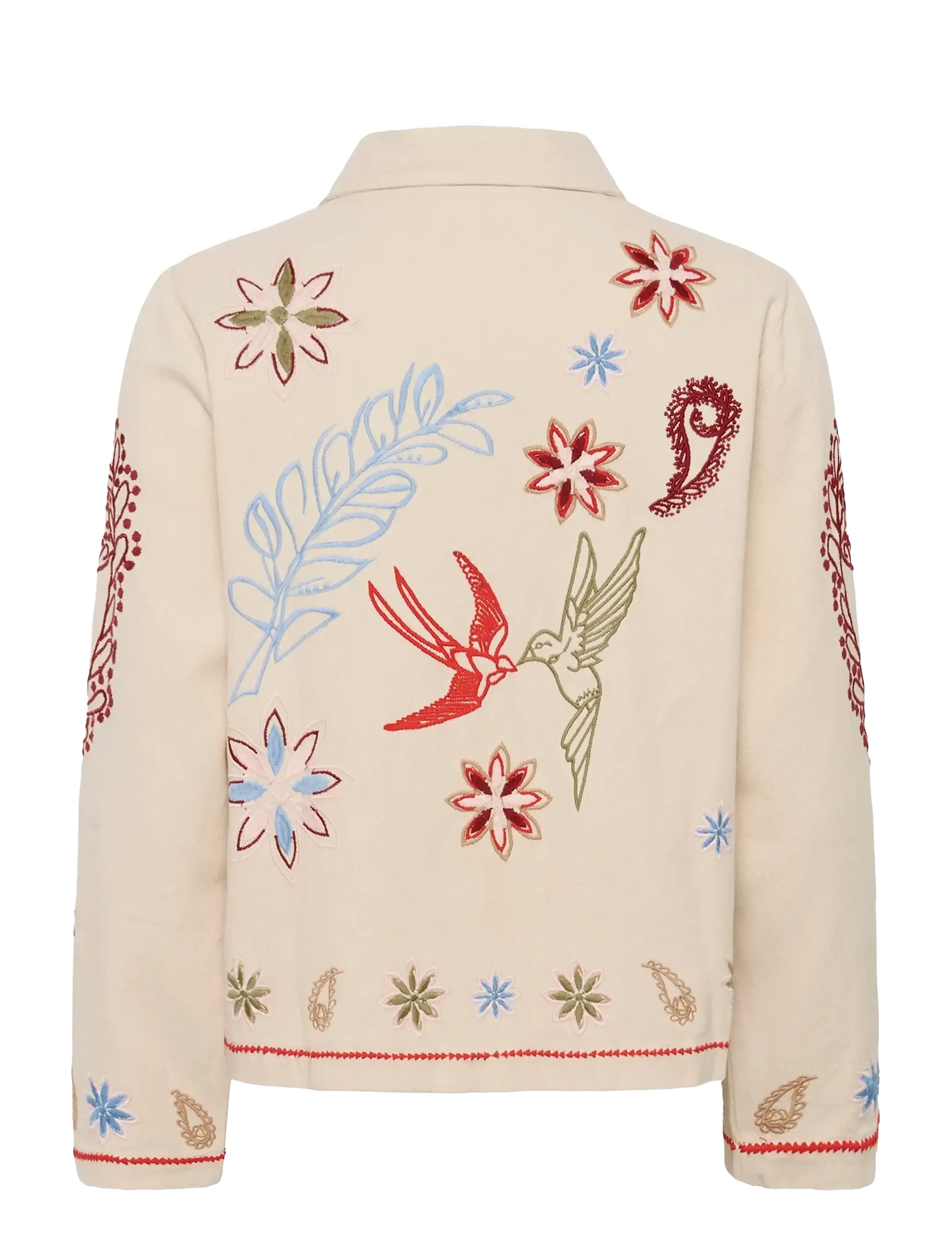 Cream Innejacka med broderier detaljer CRRosetta Beige