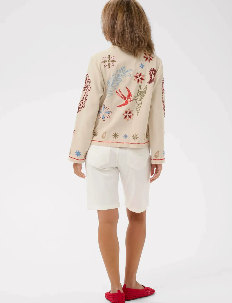 Cream Innejacka med broderier detaljer CRRosetta Beige