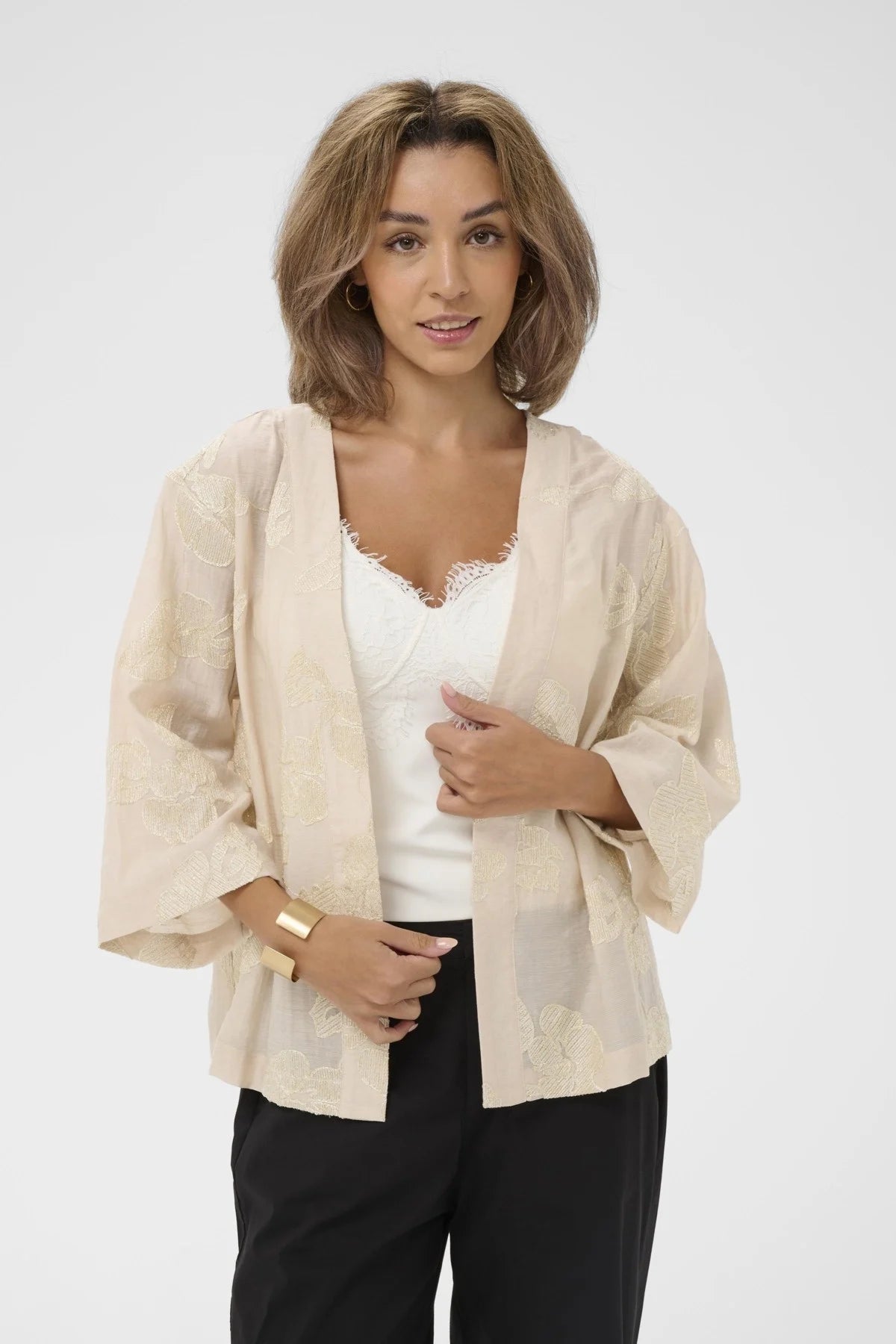 Cream Kort Kimono CREmilia Beige