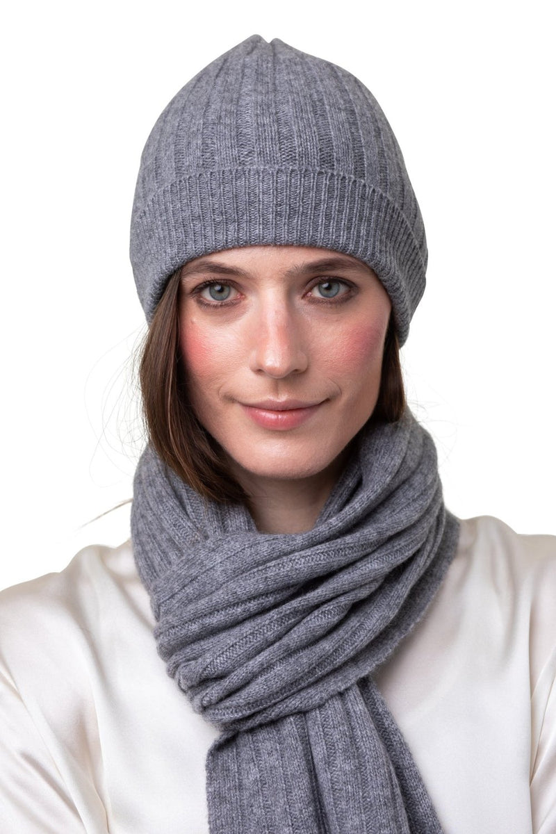 8Design Ribbad Kashmir Mössa Silvergrå