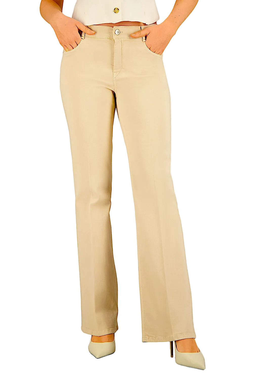 Gardeur Slim Fit Byxor ZURI126 5-ficksmodell med Bootcut Sand