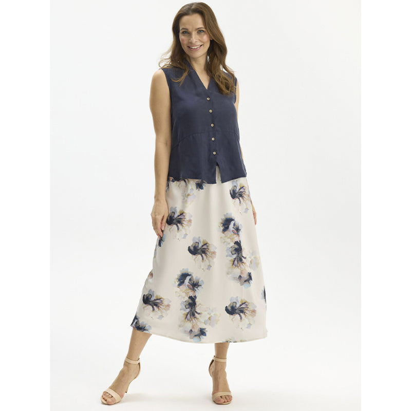 IN Front Estella Elegant Långkjol Champange