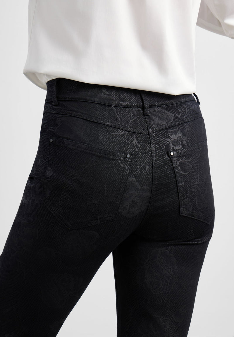 LAURIE Hannah Regular Extra Kort Mönstrad Jeans Svart