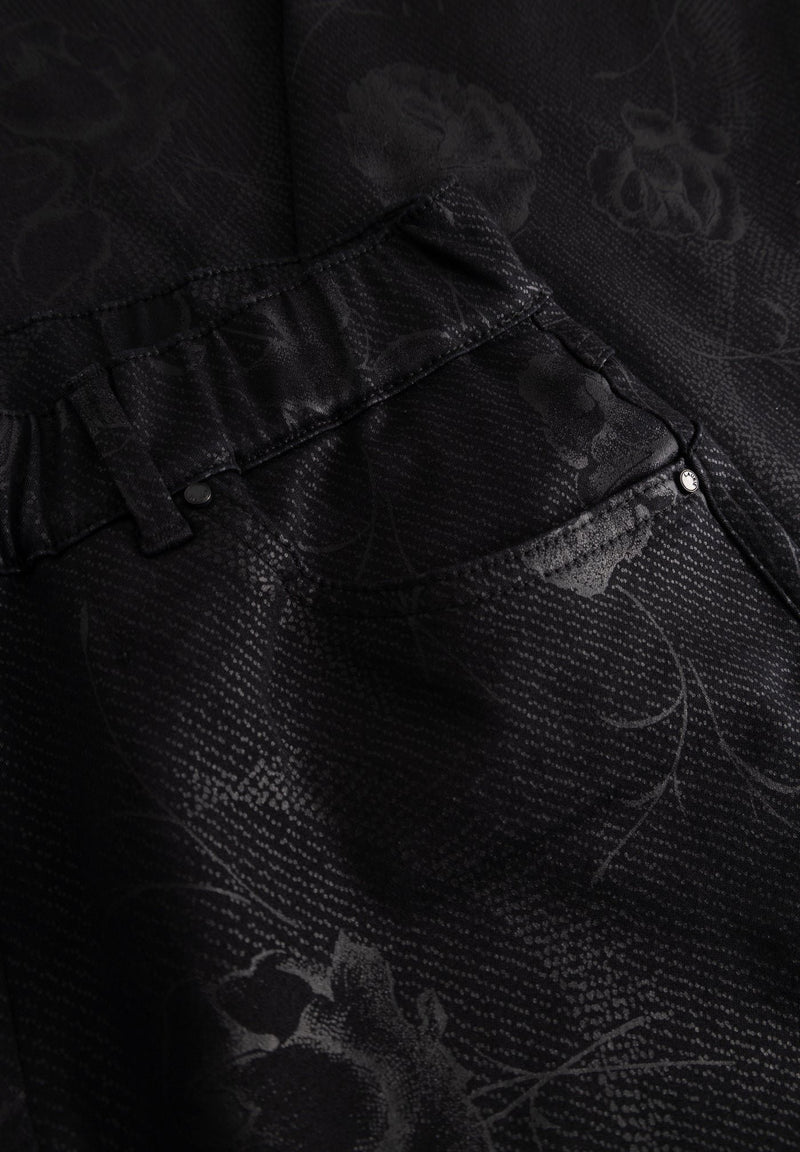 LAURIE Hannah Regular Extra Kort Mönstrad Jeans Svart