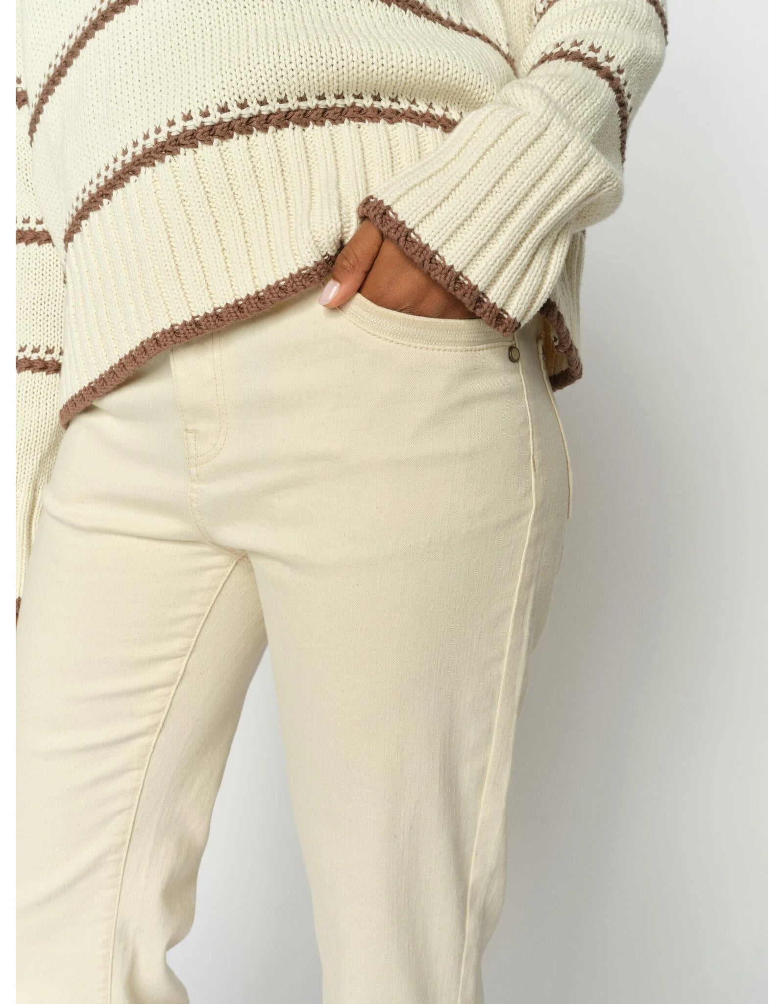 Mos Mosh Smickrande Flare-Jeans Cecilia Perla Clay