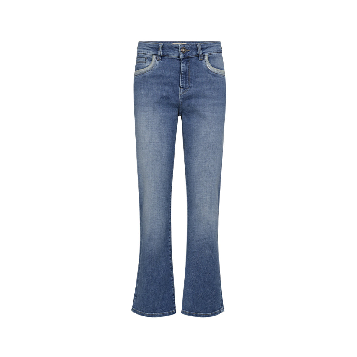 Mos Mosh Smickrande Flare-Jeans Cecilia Perla Blå