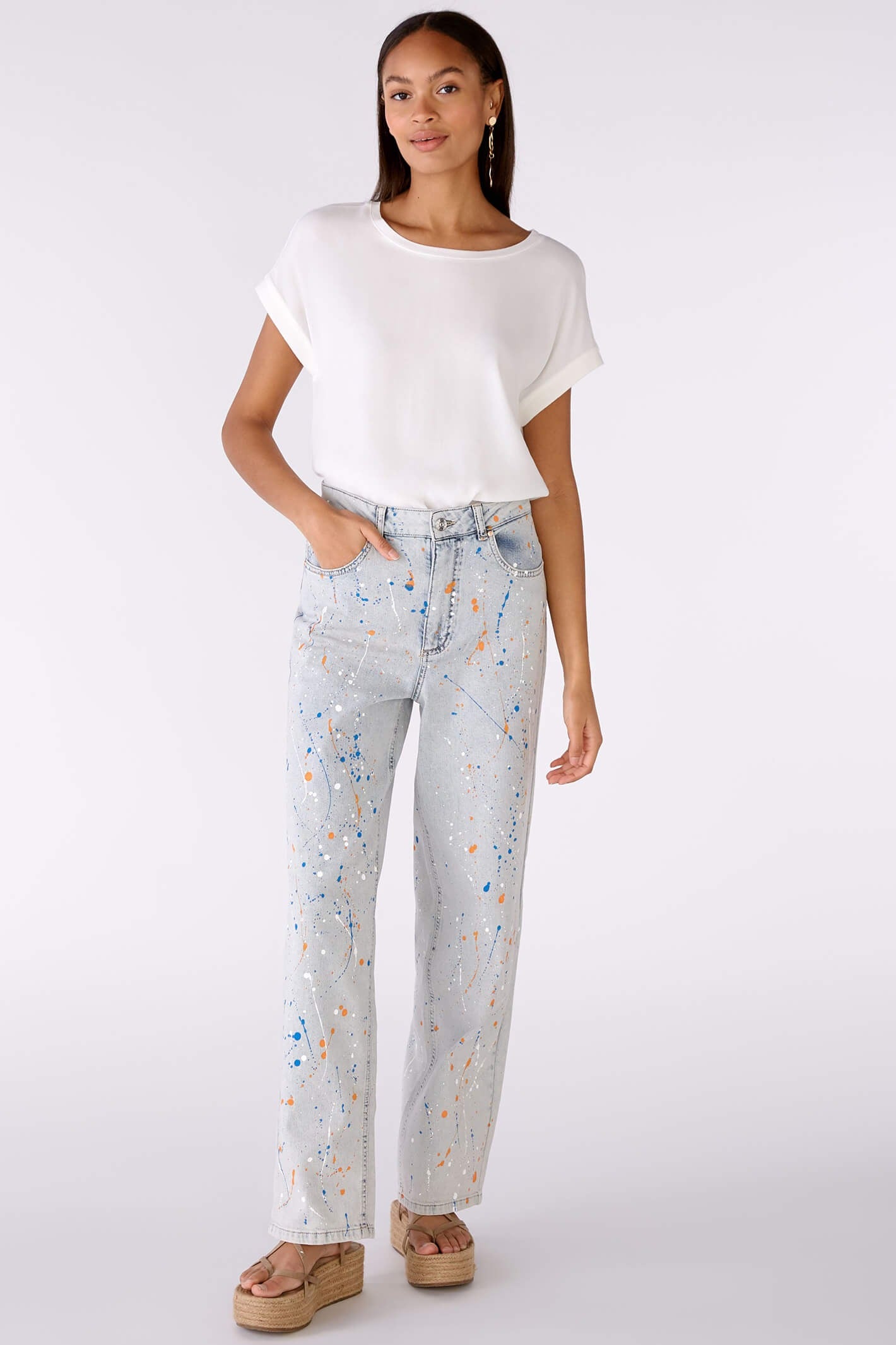 OUI Kortärmade Topp Cloud Dancer