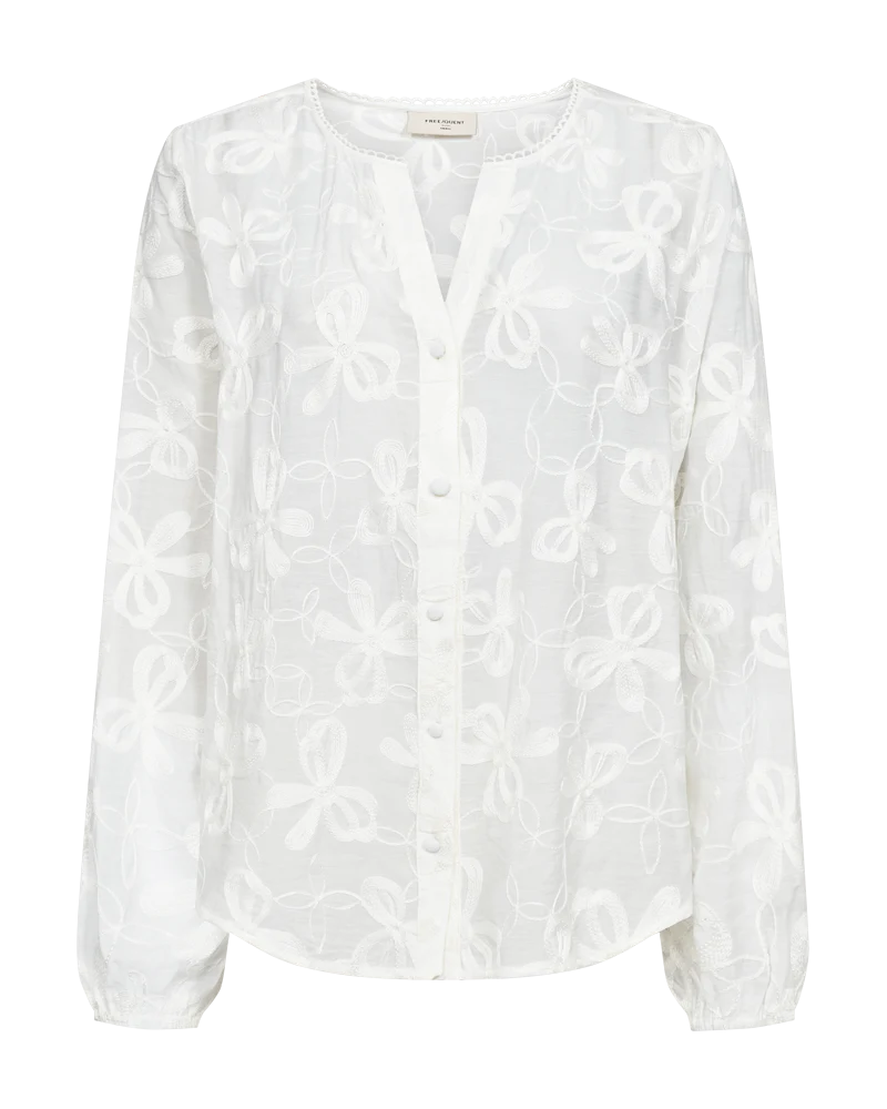 FreeQuent Damskjorta med Broderi Randy Vit