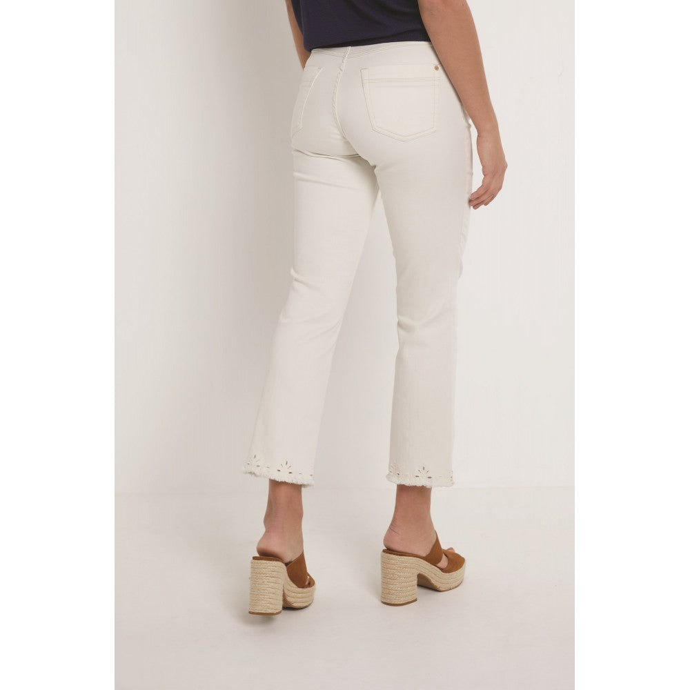 PARA MI Kim Ajour Color Denim Byxor Off White