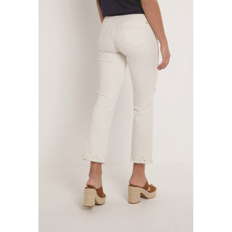 PARA MI Kim Ajour Color Denim Byxor Off White