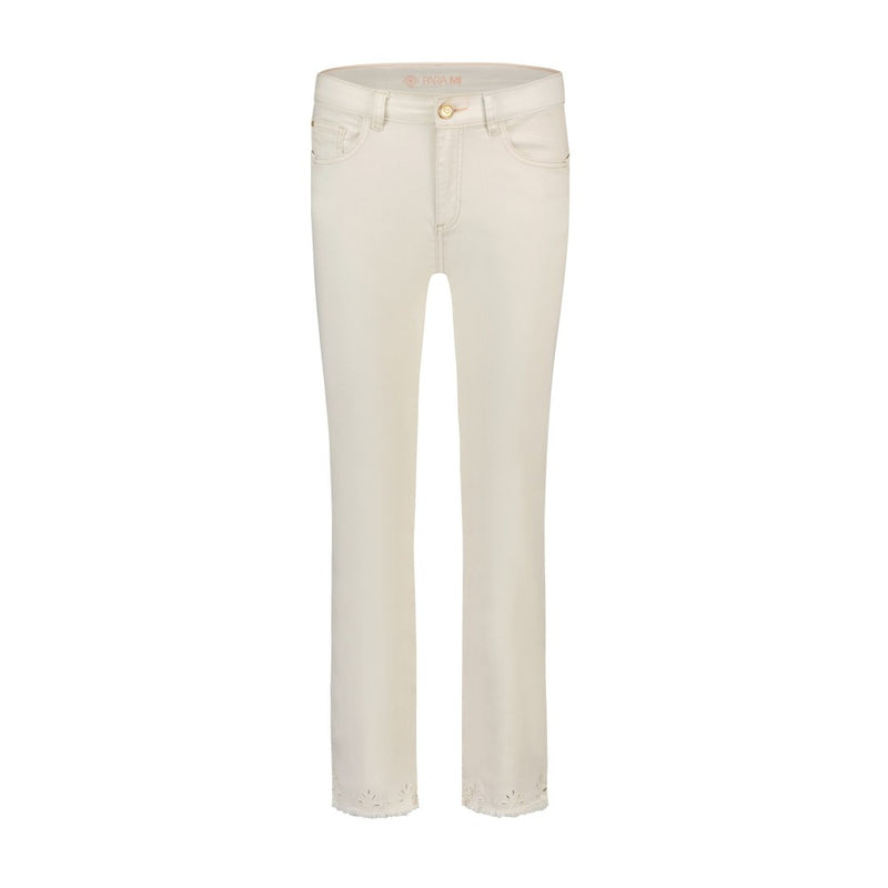 PARA MI Kim Ajour Color Denim Byxor Off White