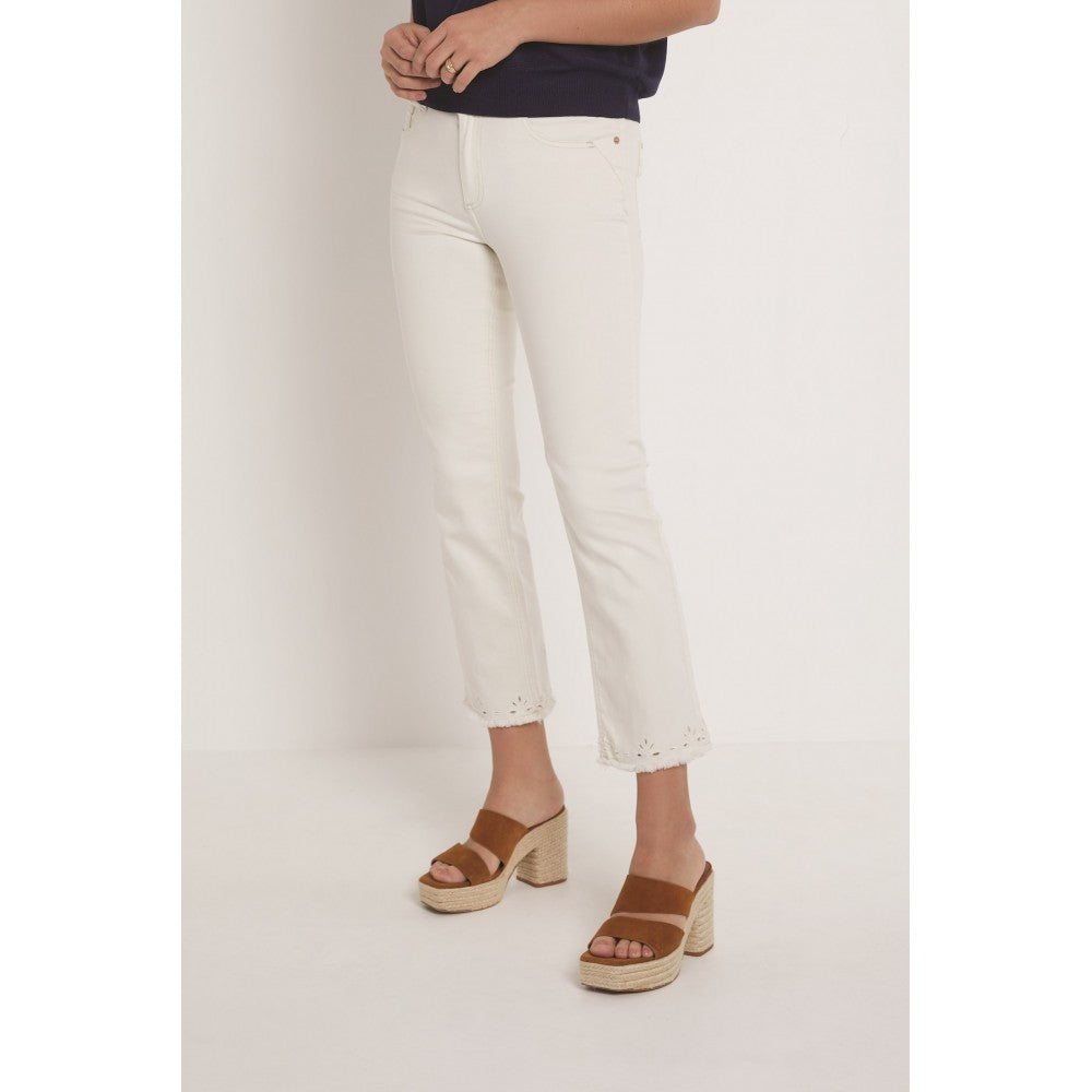 PARA MI Kim Ajour Color Denim Byxor Off White