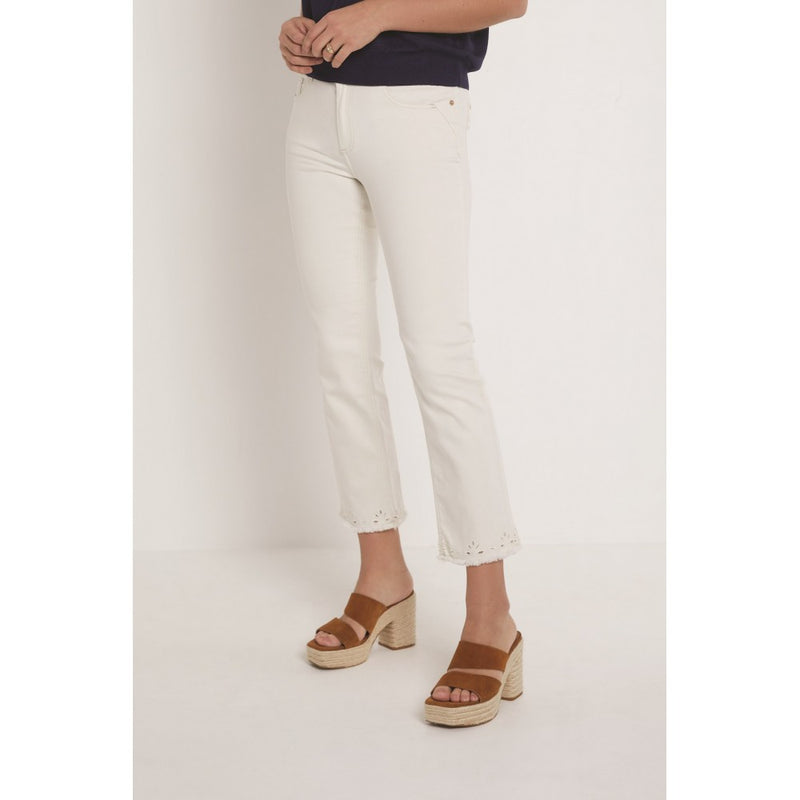 PARA MI Kim Ajour Color Denim Byxor Off White