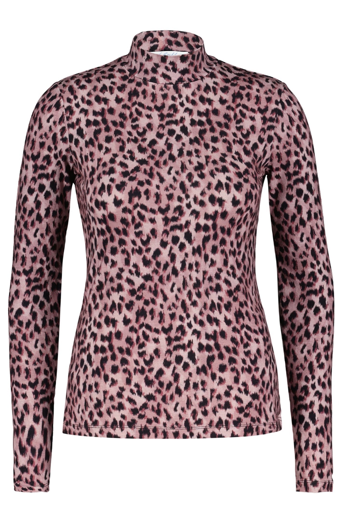 Red Button Rolinde leopard Långärmade Topp Old rose
