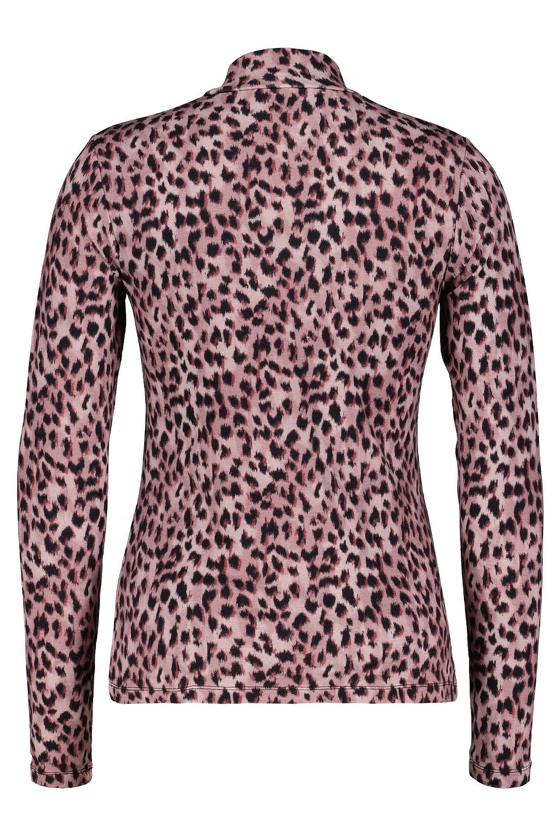 Red Button Rolinde leopard Långärmade Topp Old rose