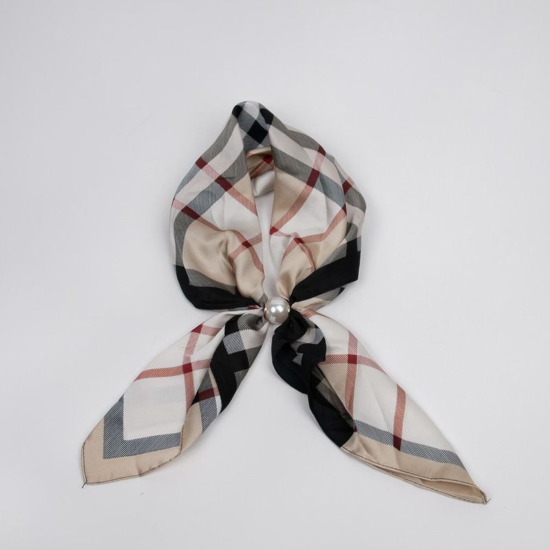 ROSENVINGE Liten scarf med rutmönster och magnetknapp 110 cm