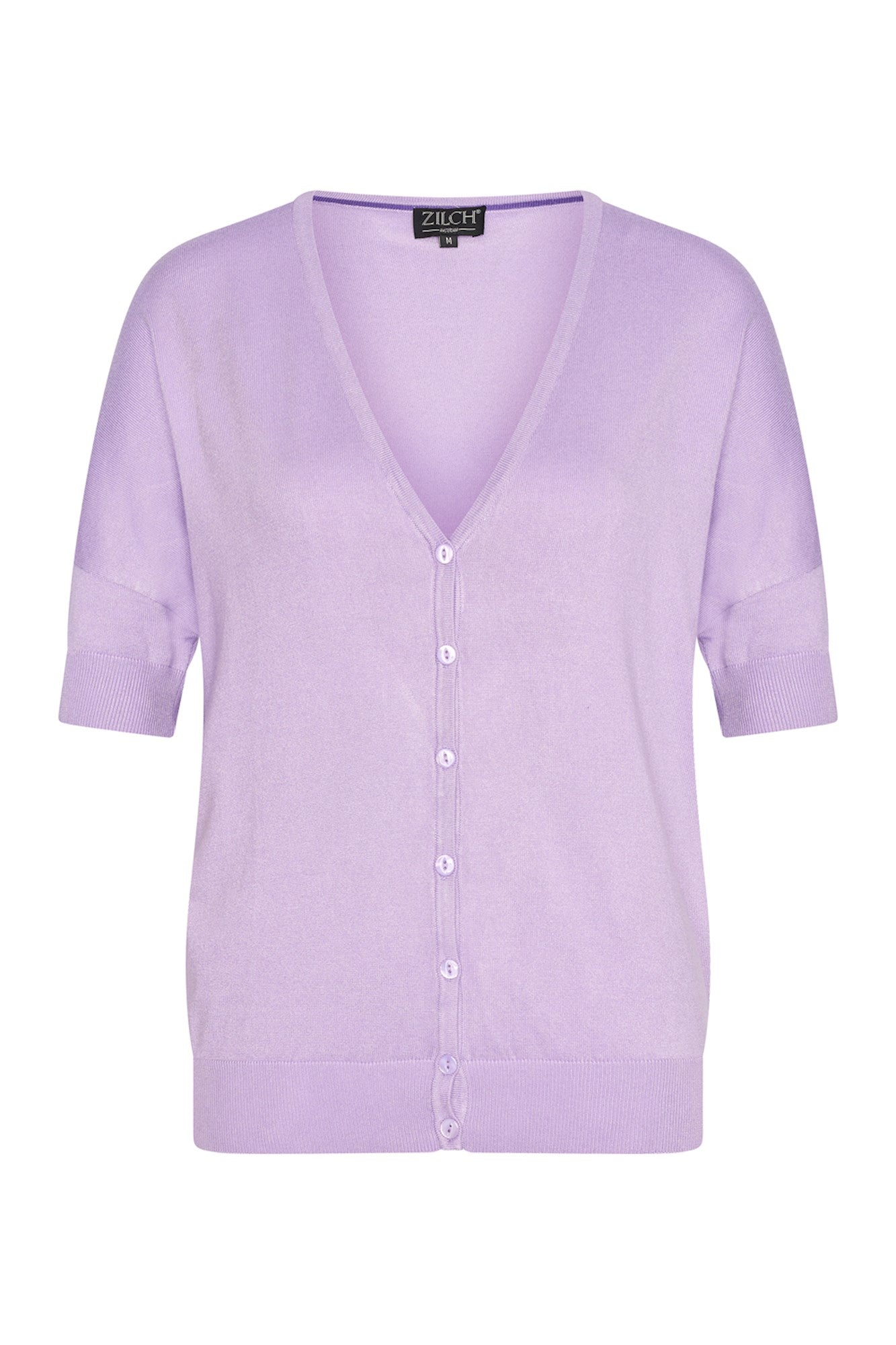 Zilch Stickad Bambu Kofta Lilac