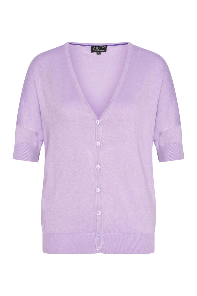 Zilch Stickad Bambu Kofta Lilac