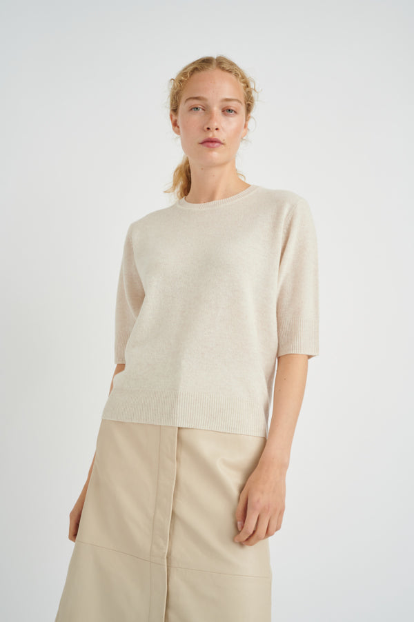 InWear MonikaIW Kortärmad Tröja Eggshell Melange