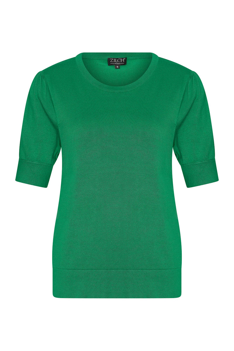 Zilch Stickad Bambu Top med Puff Apple