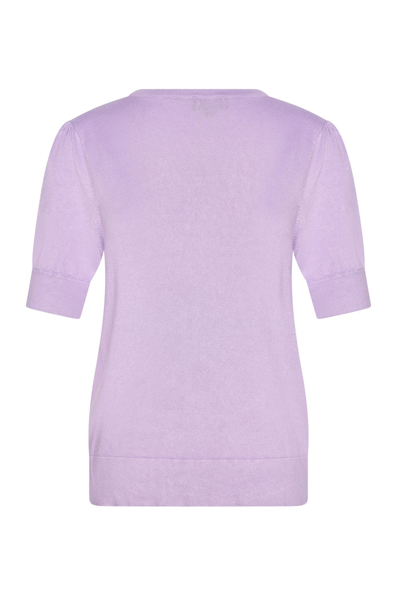 Zilch Stickad Bambu Top med Puff Lila