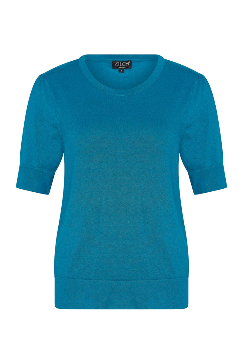 Zilch Stickad Bambu Top med Puff Ocean