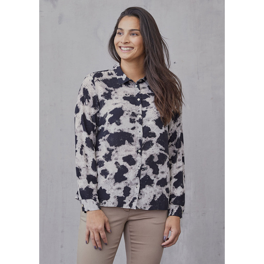 ISAY Annica Mönstrad Skjortblus Dreamyblack