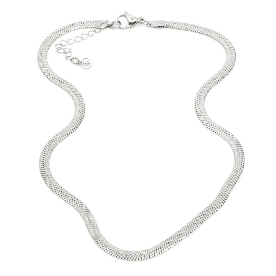 7EAST Flat Snake Chain Halsband 42cm Silver
