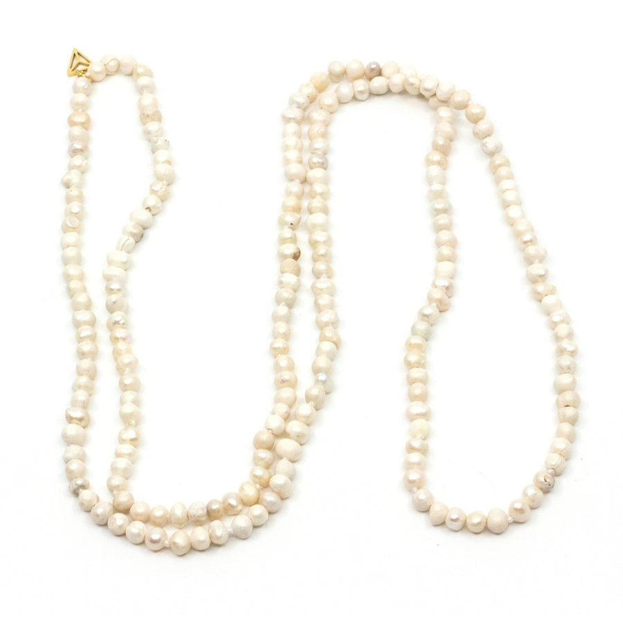 7EAST Unpolished Pärlhalsband 90cm White