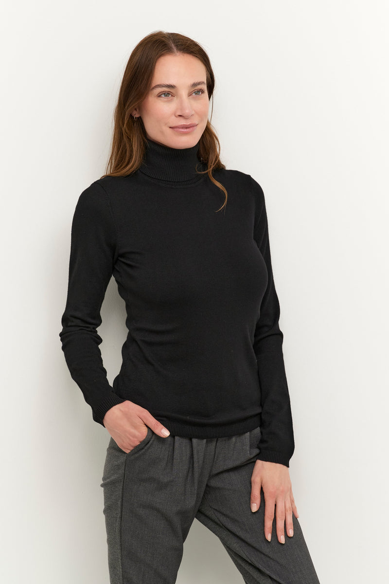 CULTURE Annemarie Stickad Tröja Polo Black