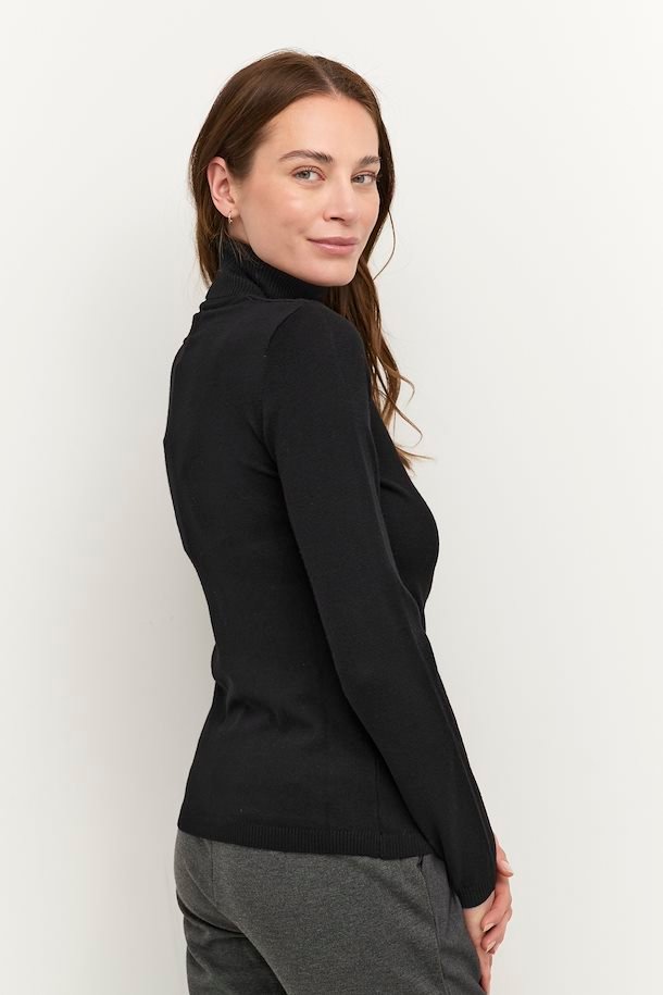 CULTURE Annemarie Stickad Tröja Polo Black