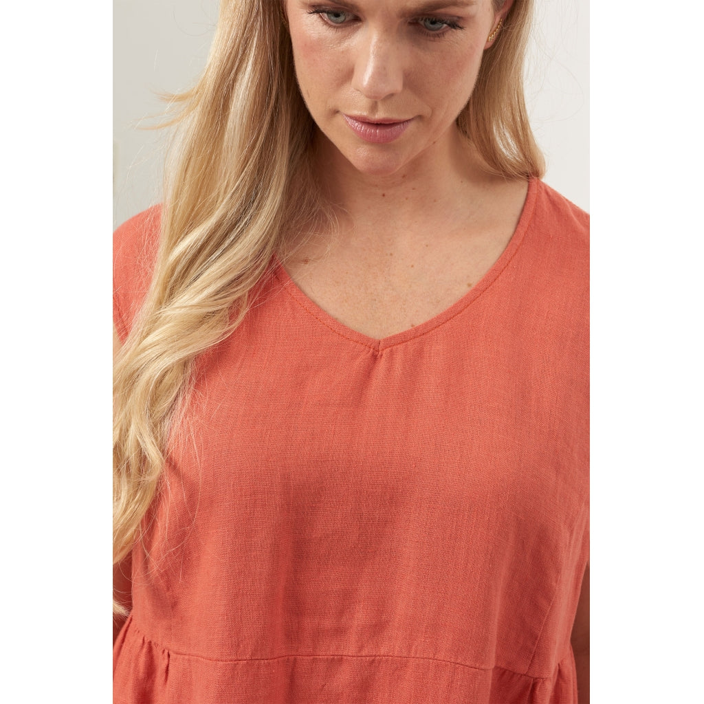 Elton Larisa Linneklänning Orange