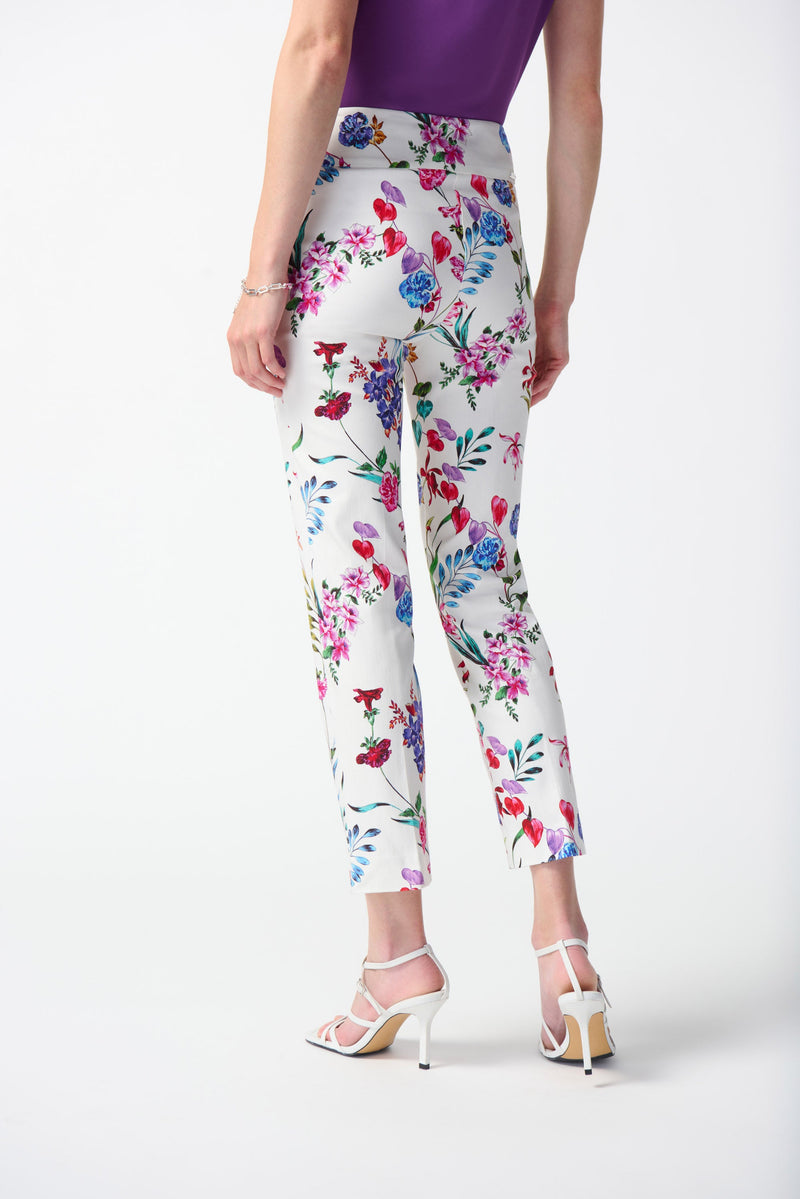 Joseph Ribkoff Millennium blommigt tryck beskuren pull-on byxa Vanilla-Multi