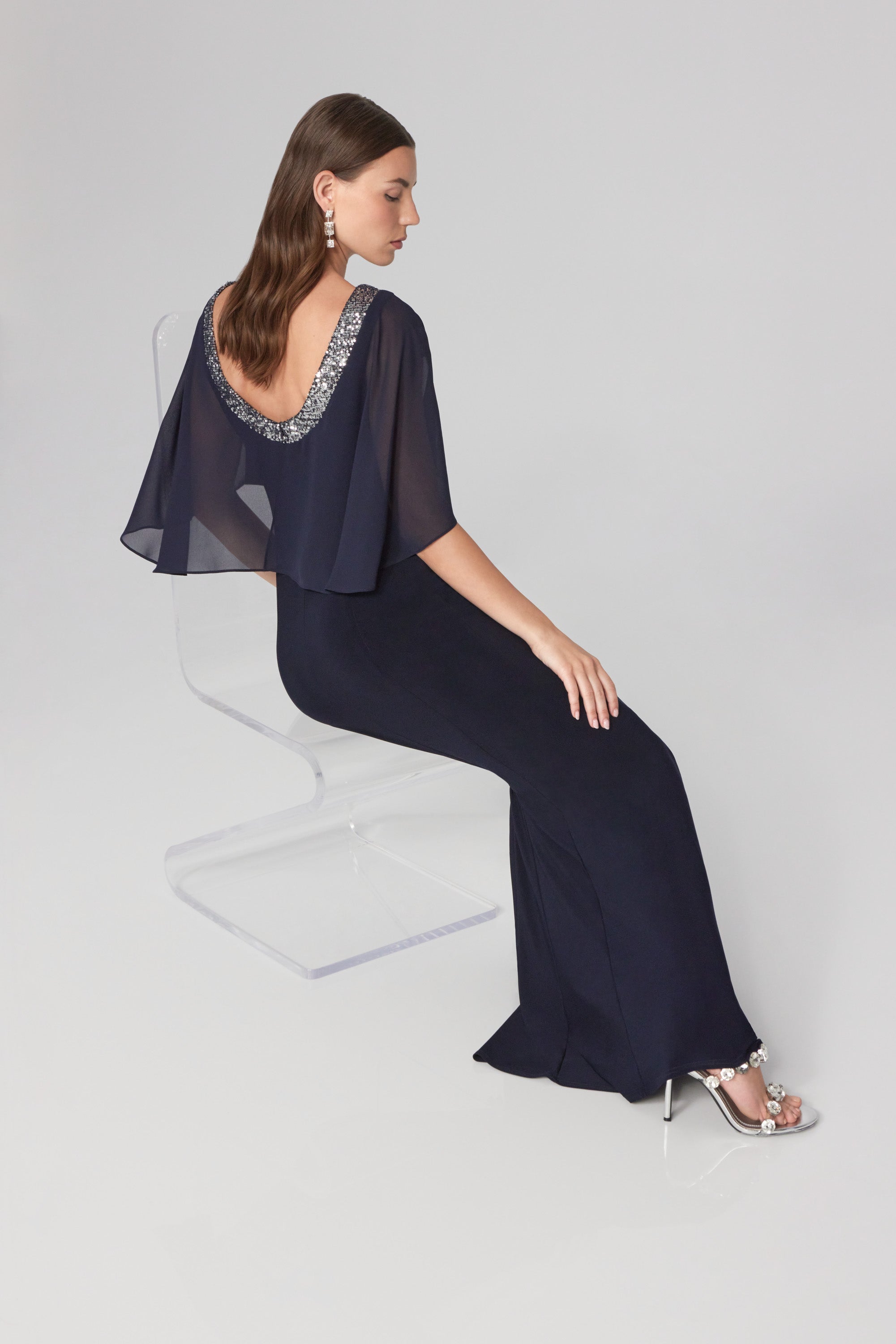 Joseph Ribkoff Silkeslen klänning Midnight Blue