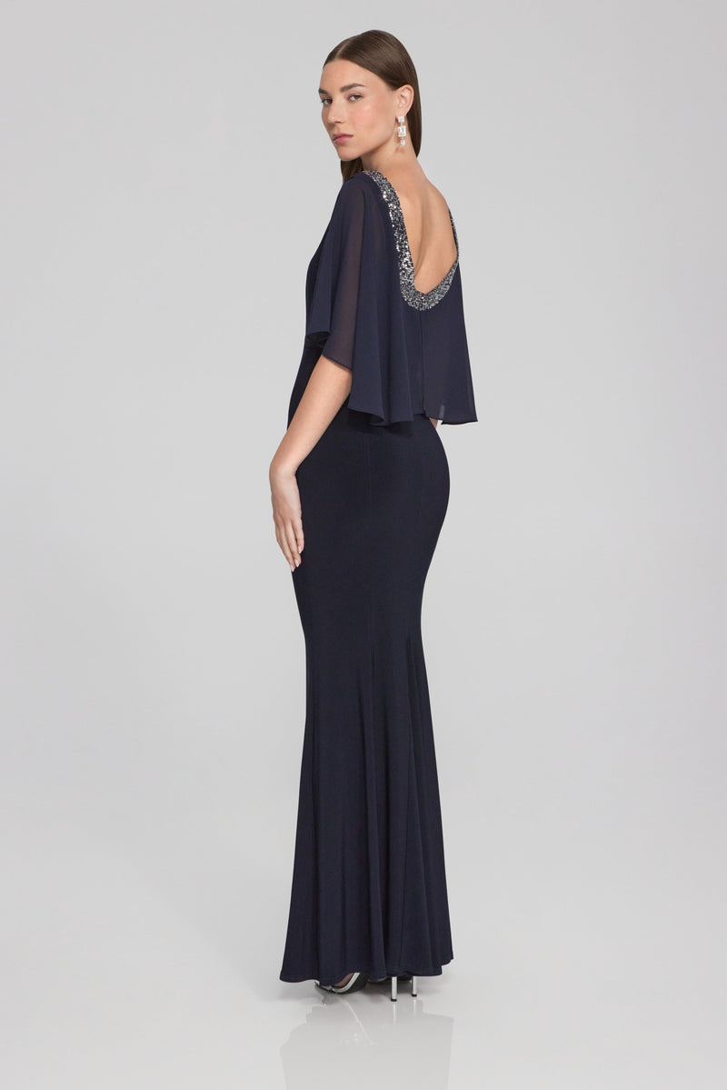 Joseph Ribkoff Silkeslen klänning Midnight Blue