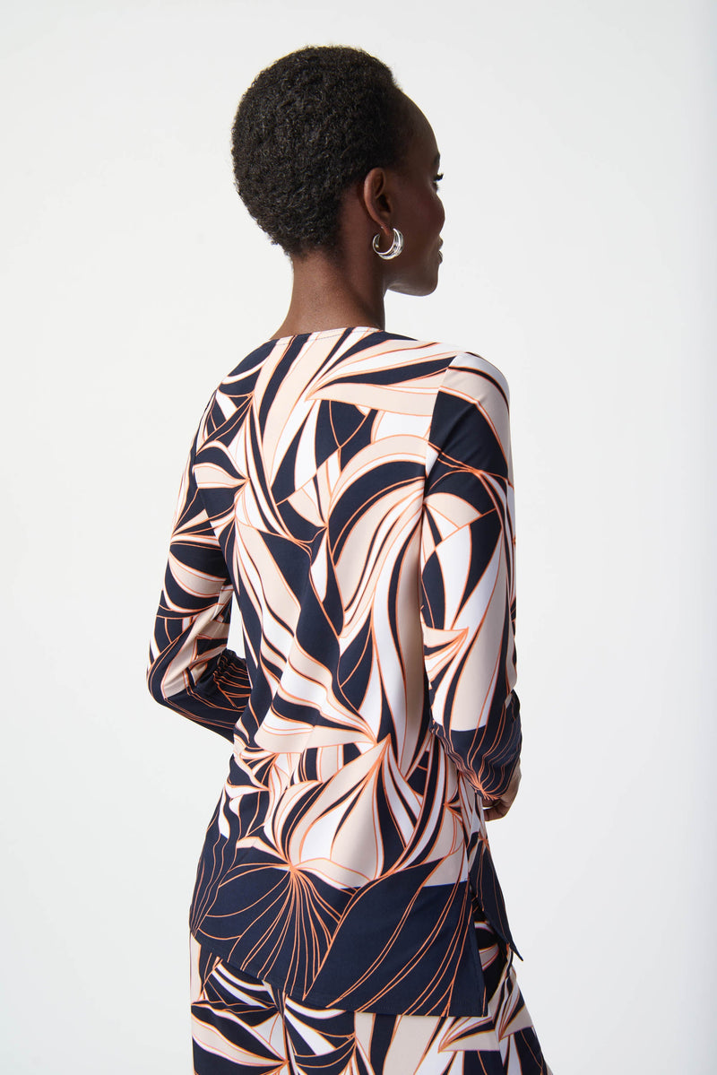 Joseph Ribkoff Tropical topp Midnight Blue-Multi