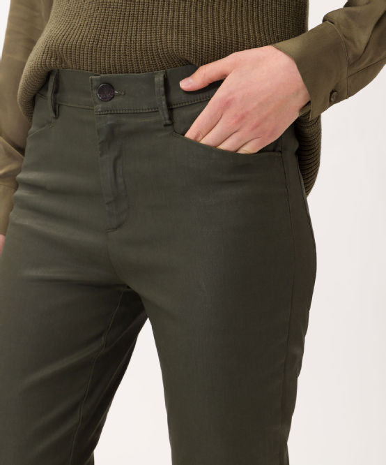 Brax Stil Maron slim chino i belagd denim Clean dark olive