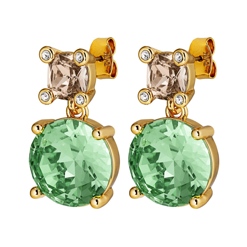 DYRBERG/KERN ÖRHÄNGE NICOLA SG LIGHT GREEN/GOLDEN