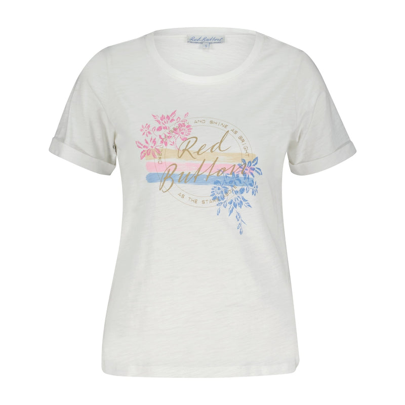 RED BUTTON Tee Temmy stripe & Flower Midblue