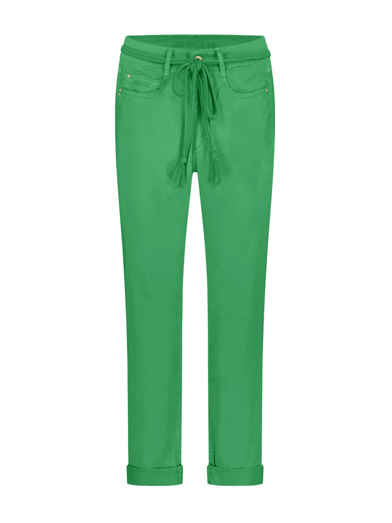 Para Mi Para Mi Bobby Casual Cotton Byxor Bright Green