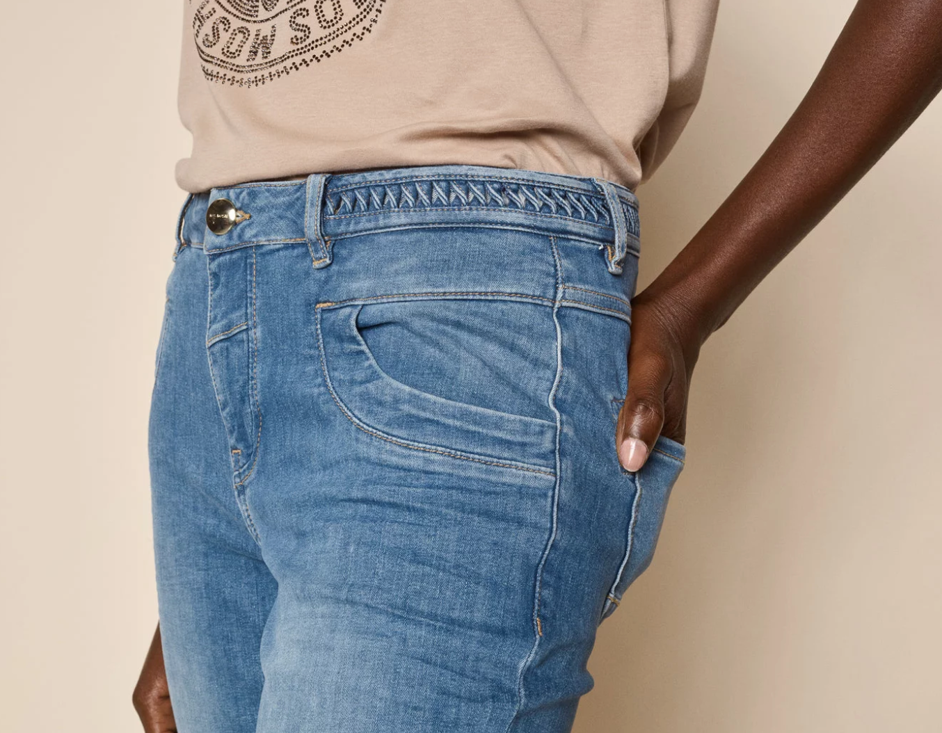 MosMosh Naomi Haim Jeans Light Blue Denim